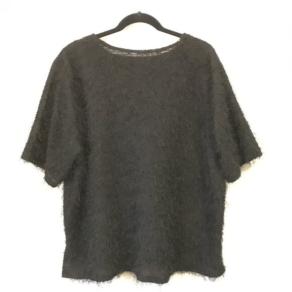 Black Fuzzy Evil Cookie Monster Short Sleeve Top - Picture 3 of 12